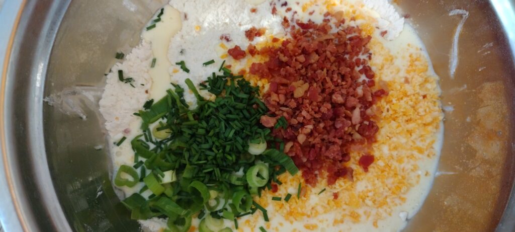 Batter for cheese and bacon scones