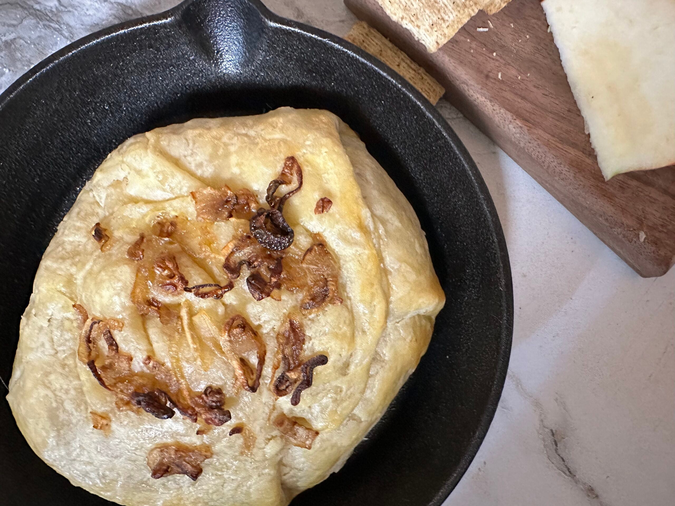 Easy Baked Brie with Garlic and Shallots