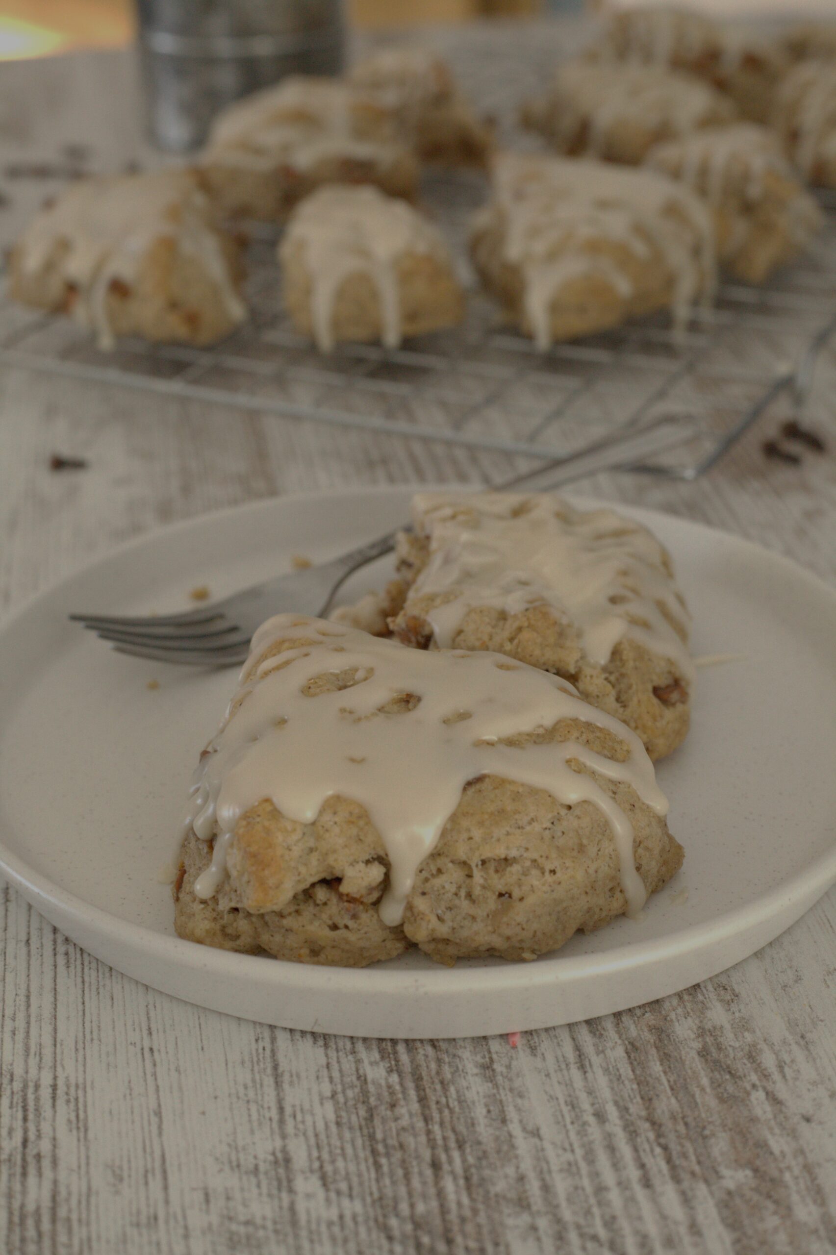 Cinnamon Chip Scones with Vanilla Glaze