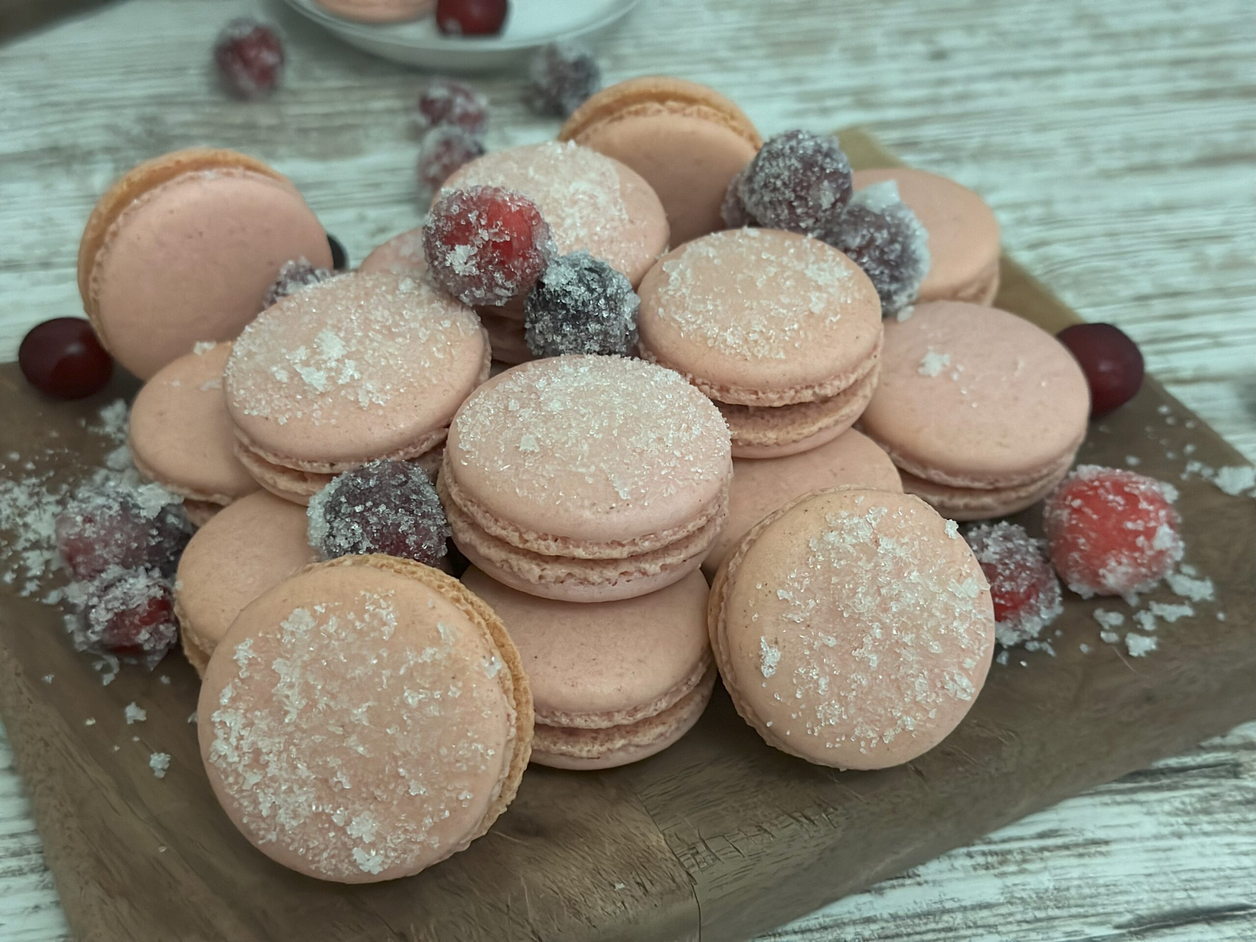 Holiday Cranberry Spice French Macarons