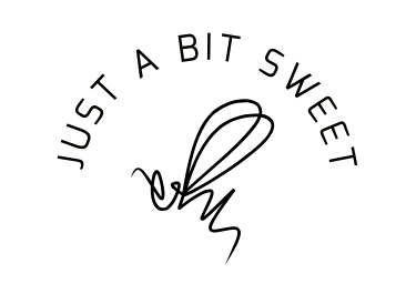 Just a bit sweet name with abstract bee for logo.