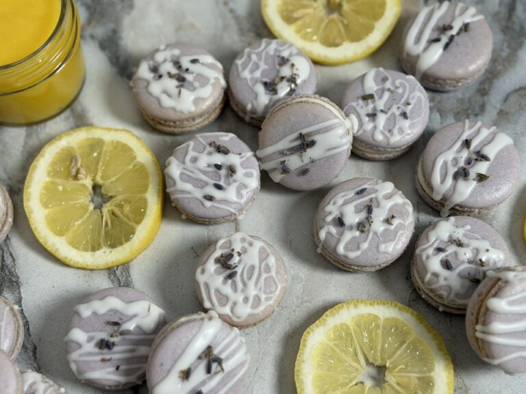 Lemon Lavender French Macarons with Lemon Curd