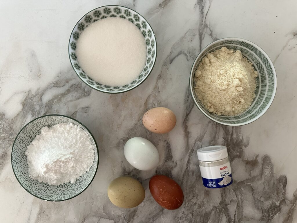 Ingredients for lemon lavender macarons.