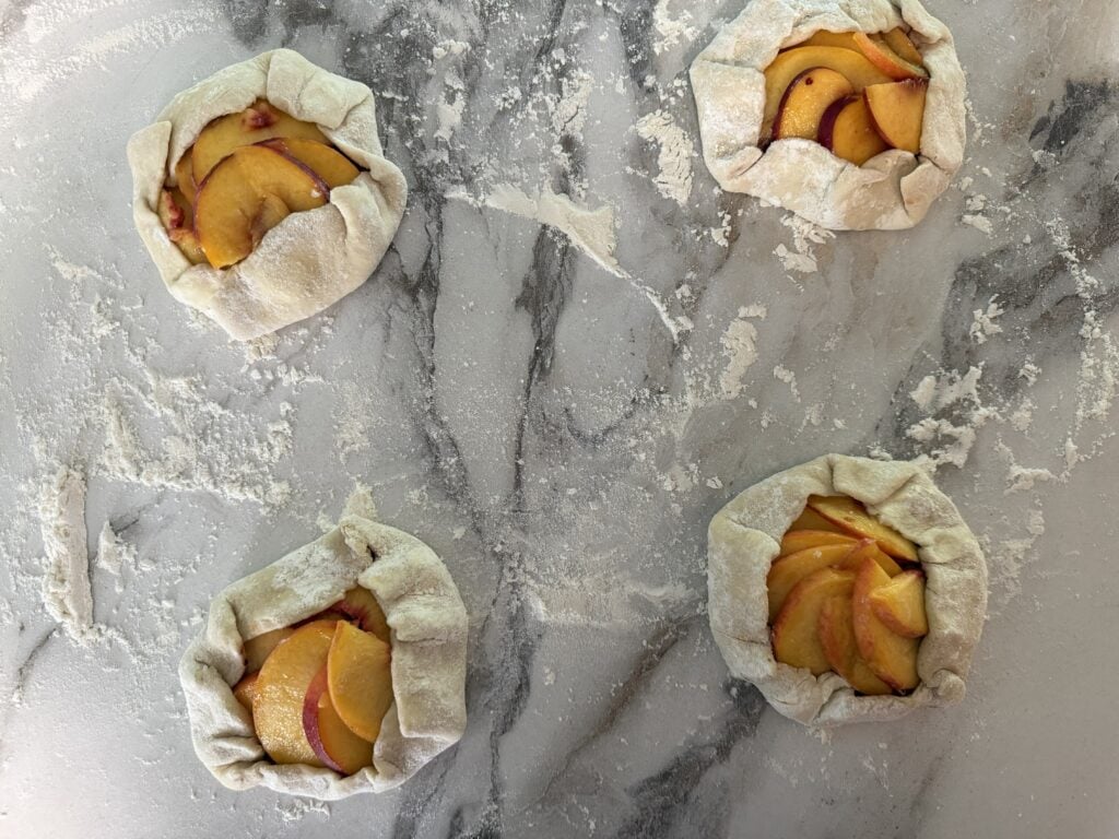 Four fully assembled mini galettes.